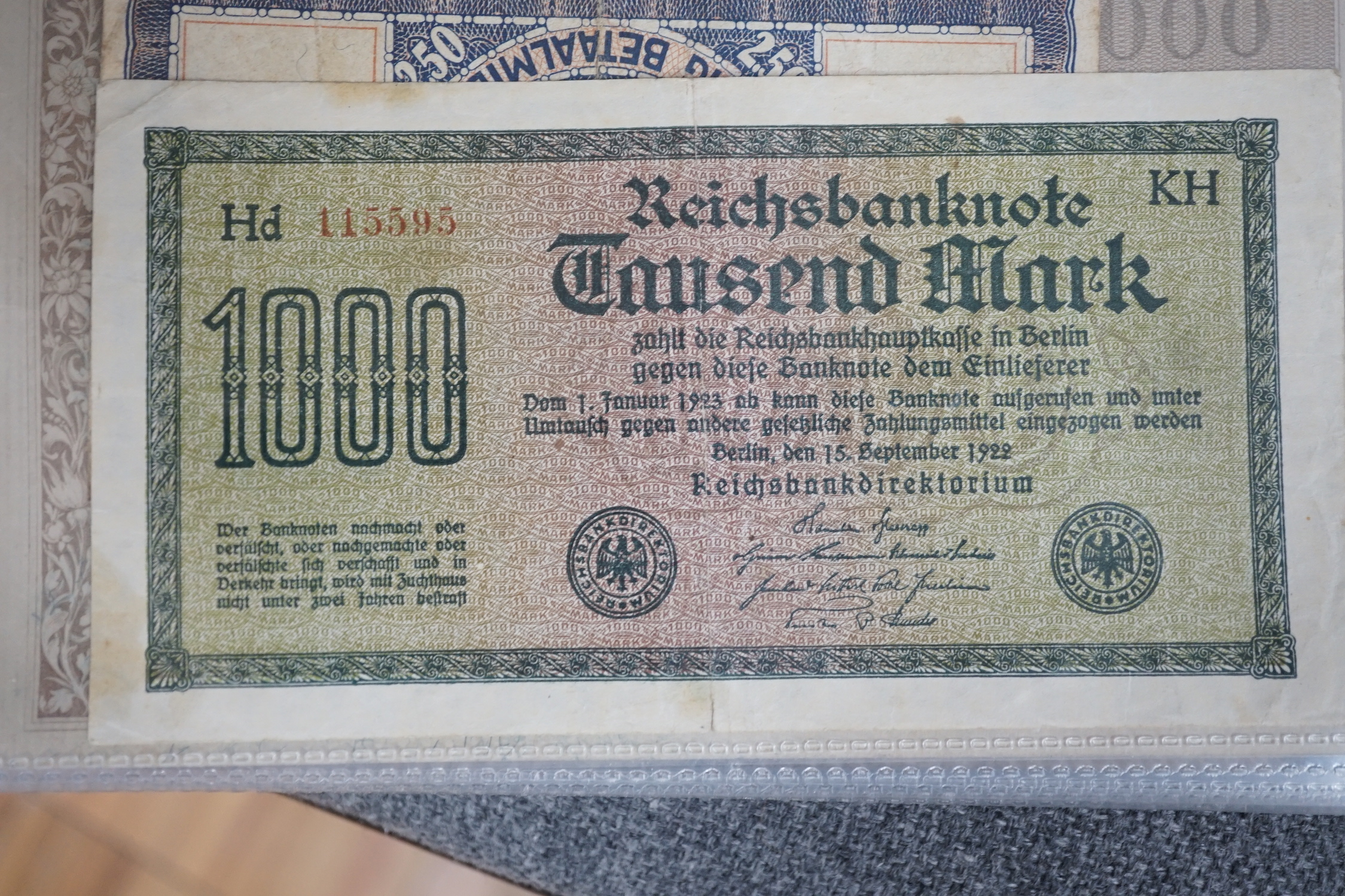 An album of over ninety various worldwide banknotes
